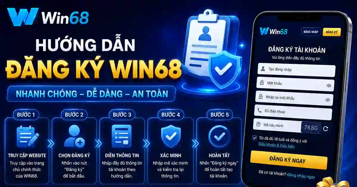 Hướng Dẫn Đăng Ký WIN68 Nhanh Chóng